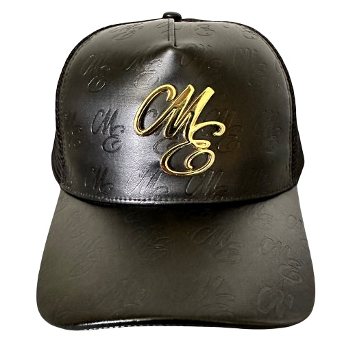 Black Leather Hat Front